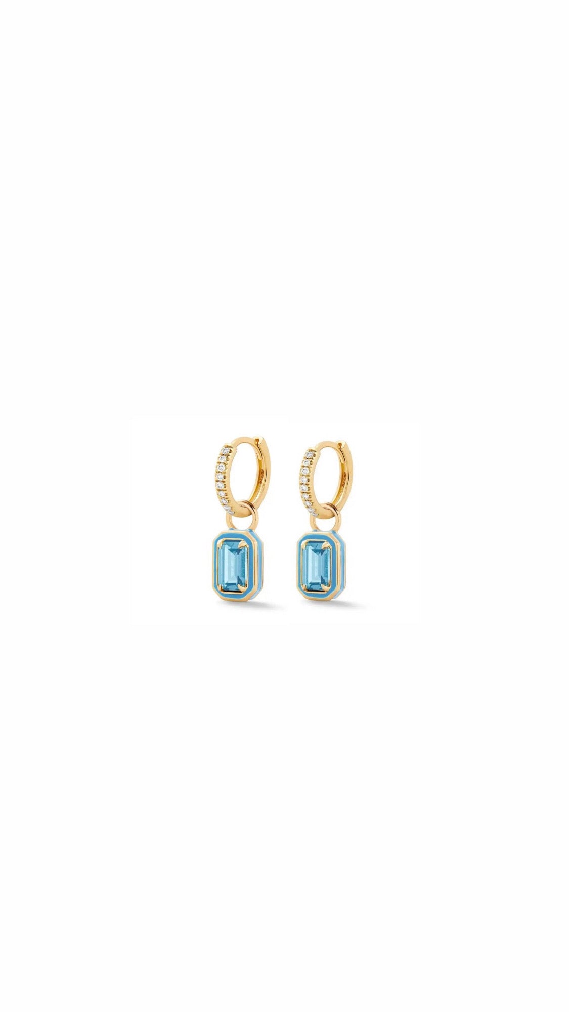 Cube light blue earrings