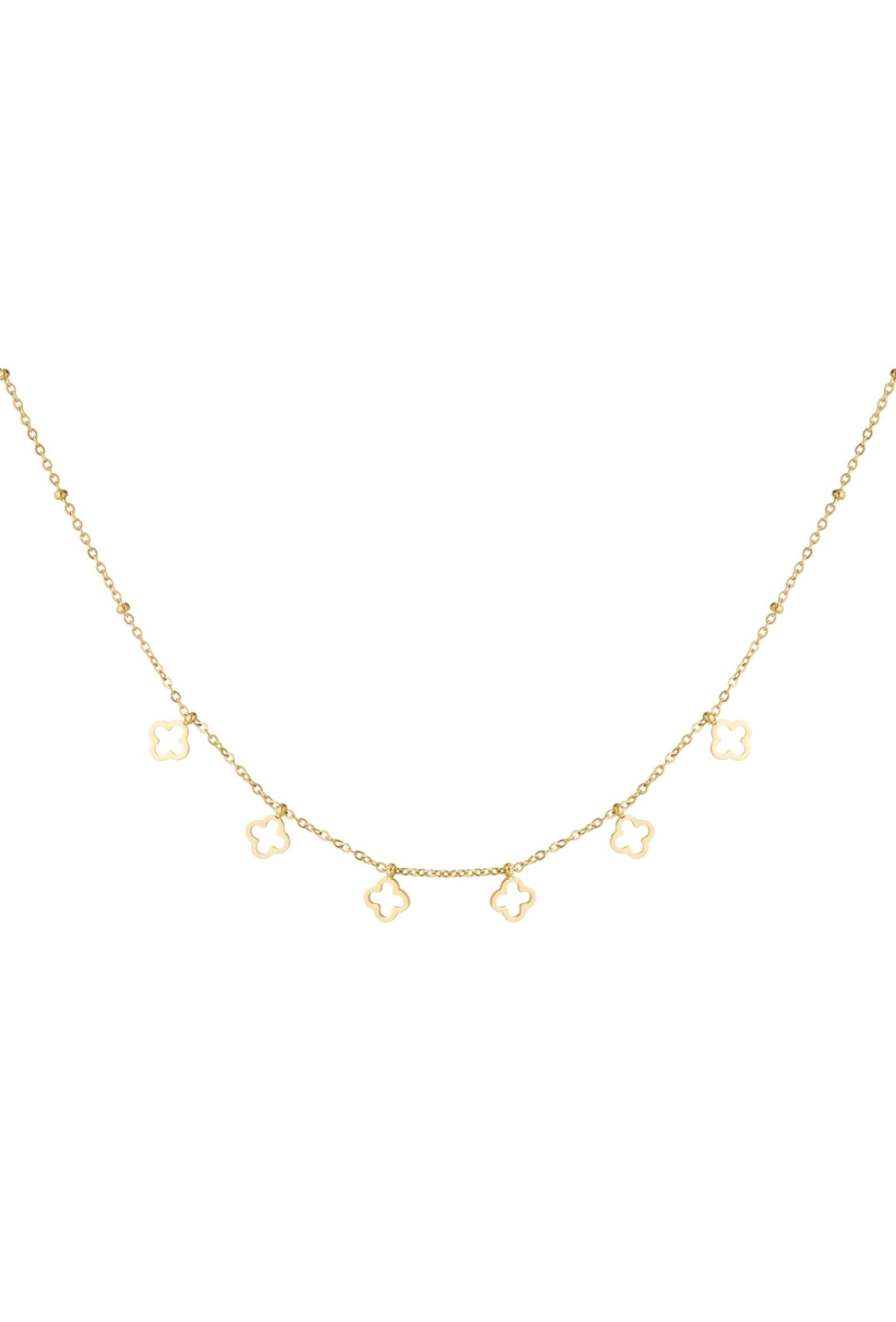 Multi clover necklace gold